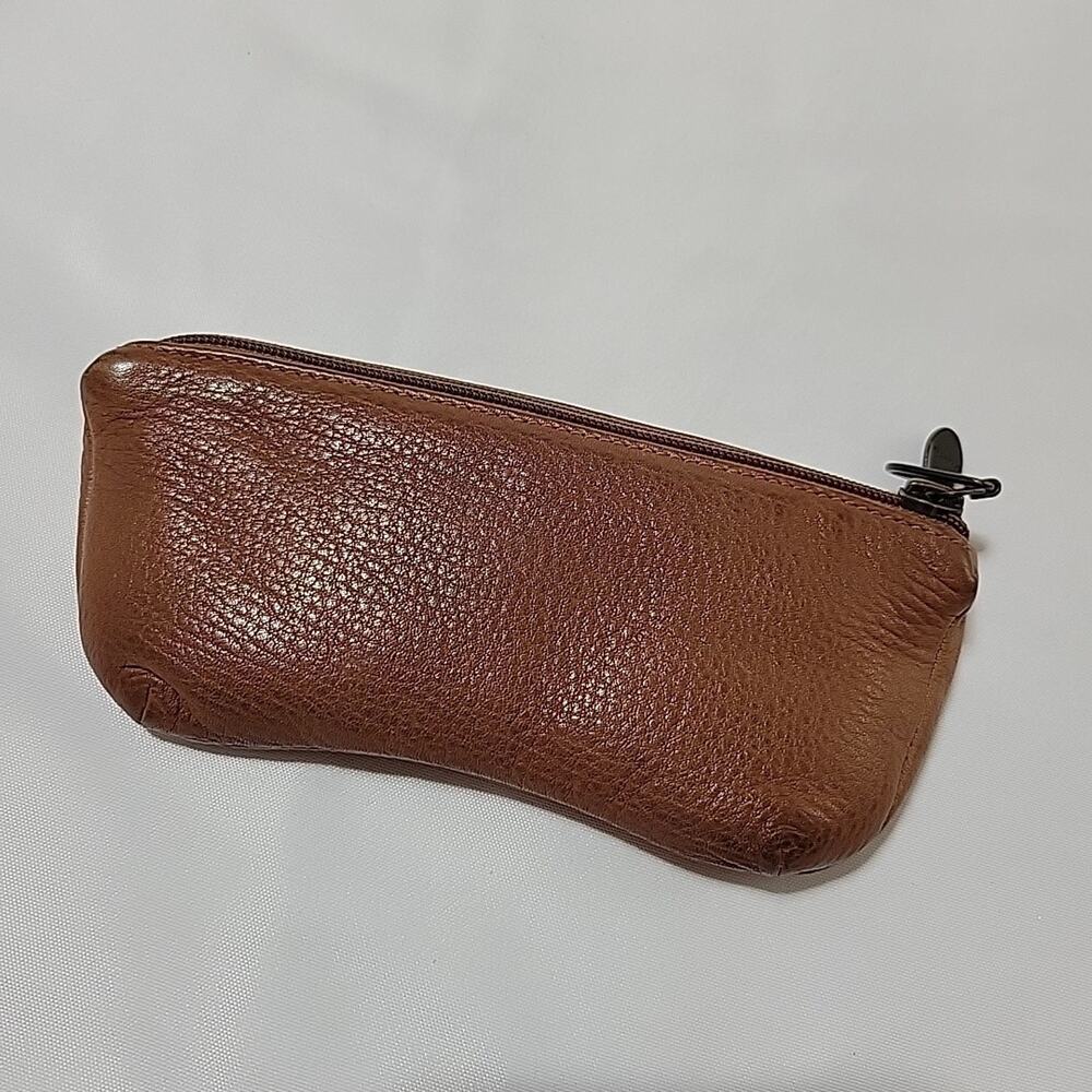 Levenger Brown Leather Waist Purse Multi Pocket Front Back Zip Belt Pouch - Picture 4 of 9